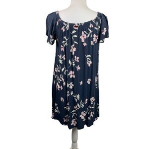 Billabong | Ways Navy Pink Floral Off Shoulder Dress